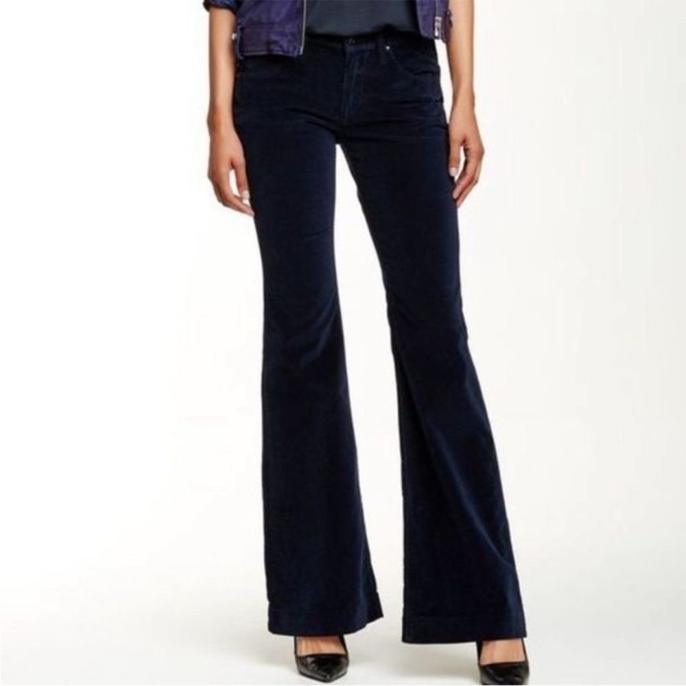 James Jeans Sapphire blue velveteen Humphrey flare leg jeans size 30